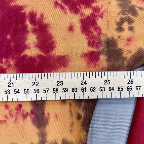 Free People We the Free Shirt Women’s M Red Brown Yellow Boho Tie Dye Colorful - Picture 4 of 12